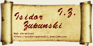 Isidor Župunski vizit kartica